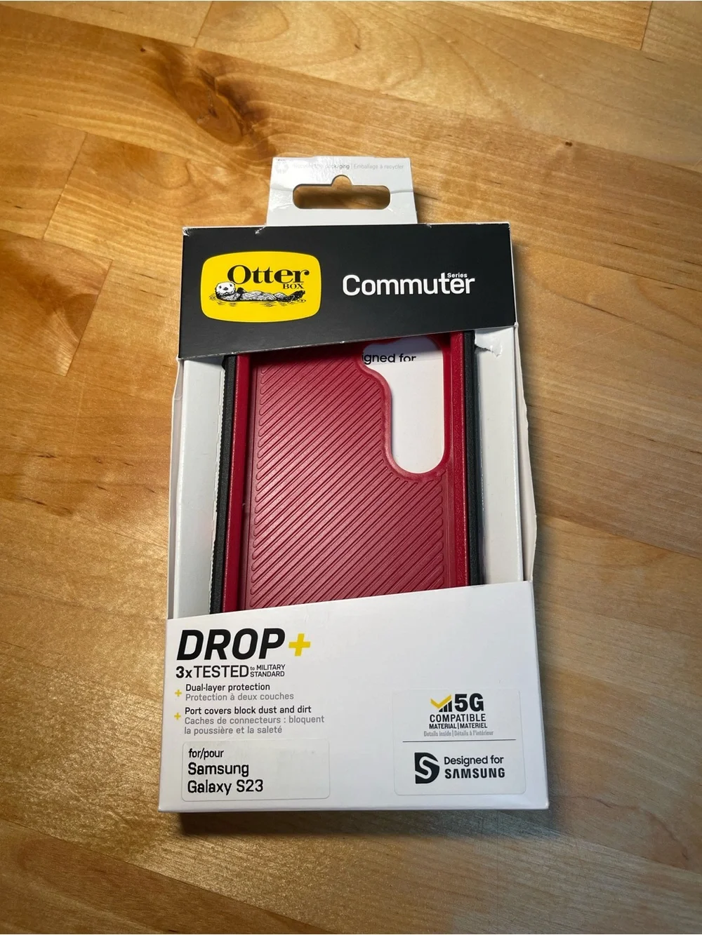 OtterBox Commuter Series Drop+ Dual Layer Case for Samsung Galaxy S23 Red/Black